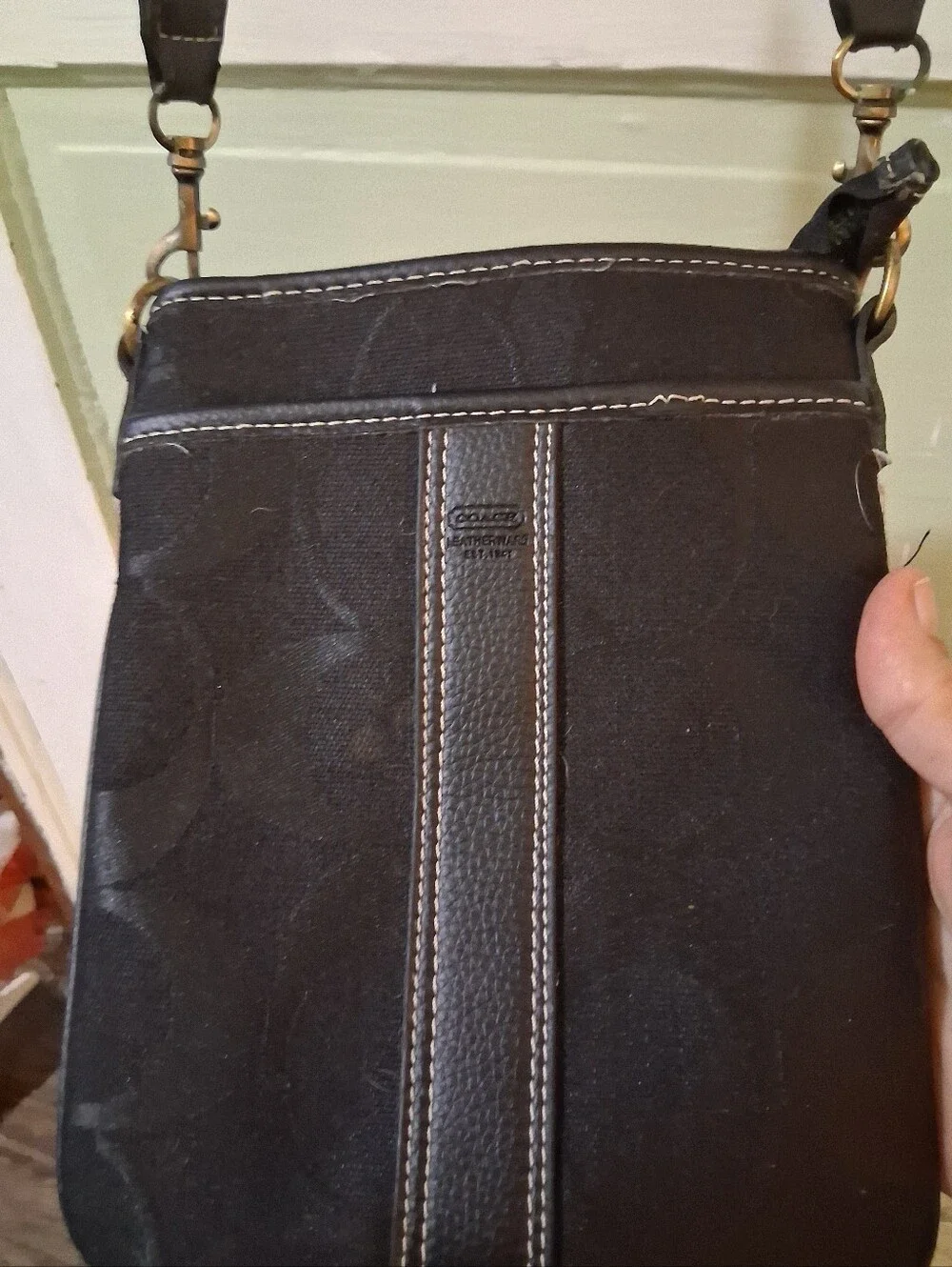 Coach Black Signature Jacquard Crossbody Bag